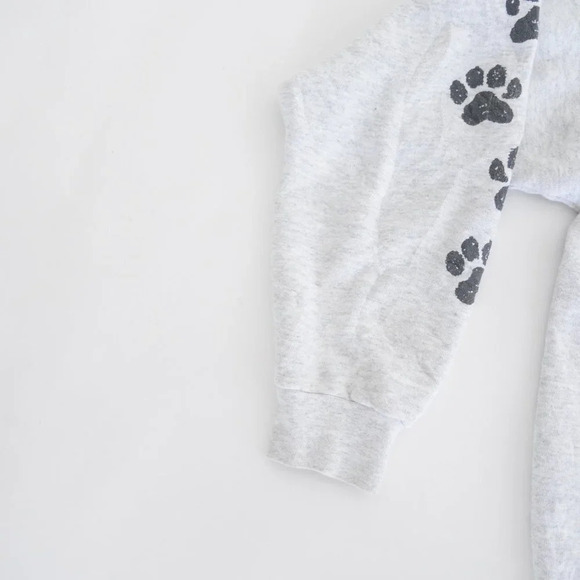 VTG 90'S Little Brownie Originals Gray Huskies Portrait Boxy Crew  Neck Sweater - Picture 12 of 13